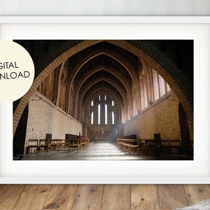 Church Digital Download, Quarr Abbey, Church Wall Art, Monastery Photo, Isle of Wight poster, Architecture Print, IOW Photography