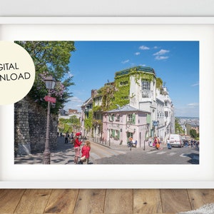 Instant Download, La Maison Rose Print, Vintage French Bistro, Digital Download, Paris Print, Cafe in Montmartre, Paris Photography