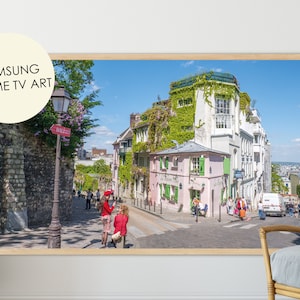 Samsung Rahmen TV Kunst, La Maison Rose Druck, digitaler Download Samsung Rahmen, Paris Druck, Cafe in Montmartre, Paris Fotografie