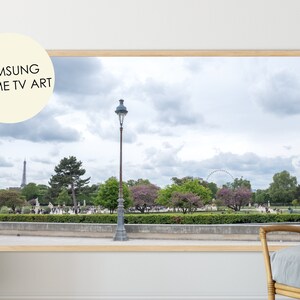 Samsung Frame TV Art, Paris Photography, Tuileries Garden Photo, Eiffel Tower, tour eiffel, Paris garden, Paris Digital Download
