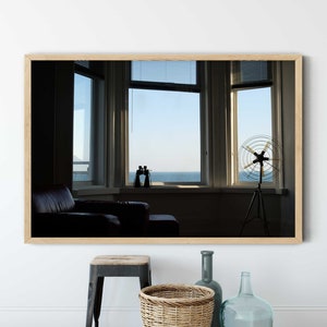 Seaside life, Wes Anderson Print, Living room Interiors, Window Sea, Binoculars, British decor, Isle of Wight, Sandown