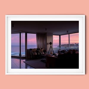 Zimmer mit Aussicht, Ozean Sonnenuntergang, Innenräume, Bondi Beach, Sydney Poster, Sydney Print, Australien Fotografie, Sydney Foto, Sydney Photography