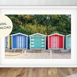 Digital Download, Beach Hut Print, Beach Wall Art, Seaside Print, Beach Huts Print, Beach Photography, Isle Of Wight, Instant Download, UK