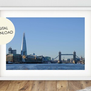 Tower Bridge, digitaler Download, London Skyline, Shard London, Themse, London Fotografie, London Schlafzimmer Dekor