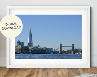 Tower Bridge London Skyline Photography Print (Digital Download)
