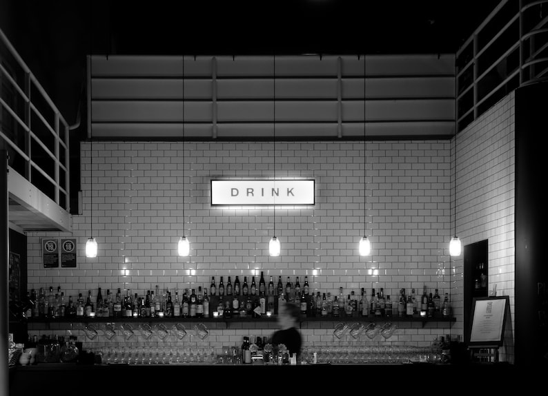 Bar Print Photo Art Bar Decor Black and White Black and White Art Bar Photography Photography Travel Photography Cocktail Bar