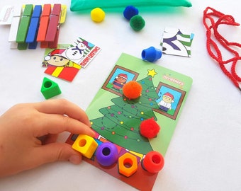 Busy bags, Christmas, toys, learning, learning resources, educational activities, motor skills, toddler game, stocking filler, learning