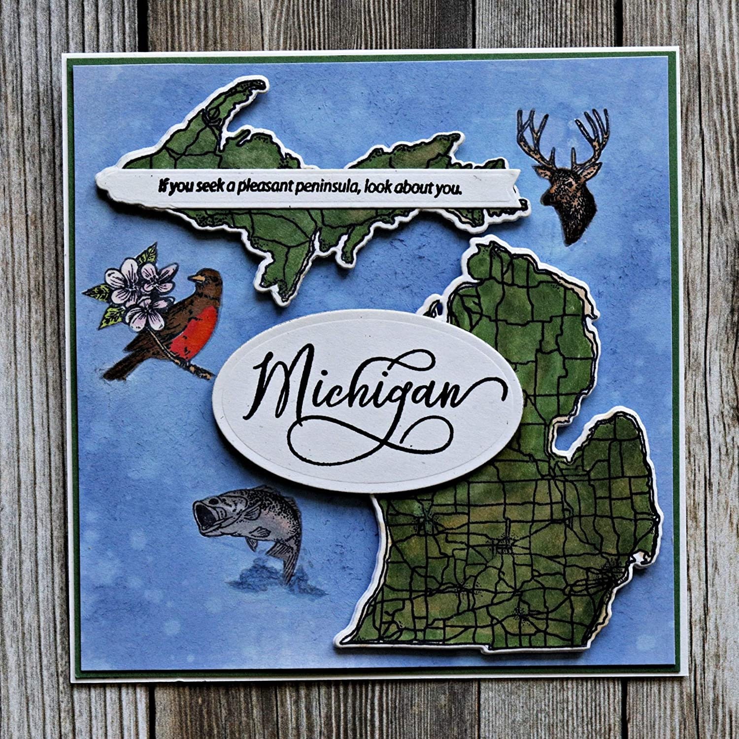 Stamp Simply Clear Stamps Michigan USA Lower Peninsula Stamp Etsy