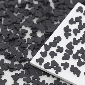 Black Mouse Ear Polymer Clay Sprinkles, Kawaii Mouse Ear Shape Clay Slices, Embellishment Fake Sprinkles, Shaker Mix, Decoden Funfetti #288