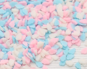 Mix Cloud Polymer Clay Sprinkles,  Pink and White Mix Cloud Clay Slices, Embellishment Fake Sprinkles, Shaker Mix, Decoden Funfetti #98