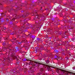 Magenta Hexagon Dust Glitter Mix, Holographic Glitter, Solvent Resistant Glitter, Resin Embellishment, Shaker Mix, Tumbler Glitter #204