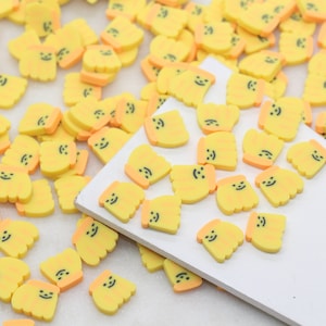Large 10mm Smiley Banana Polymer Clay Sprinkles, Fruit Themed Embellishment Fake Sprinkles, Shaker Mix, Decoden Funfetti #319