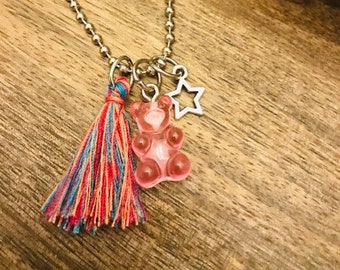 Teddy Bear necklace. Gummy bear necklace. Gummy candy necklace. Gummy necklace. Girls necklace. Chain for girls