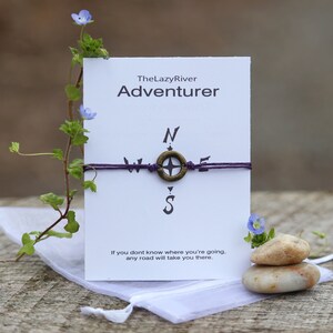 Purple String Bracelet, Bronze Circle Cham