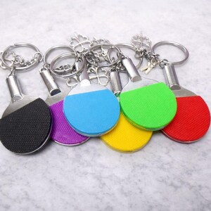 Gepersonaliseerde sleutelhanger met tafeltennisthema, tafeltennisracket, club/hobby