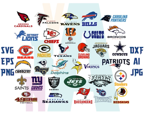 Download NFL Svg American Football Silhouette NFL team logos College | Etsy