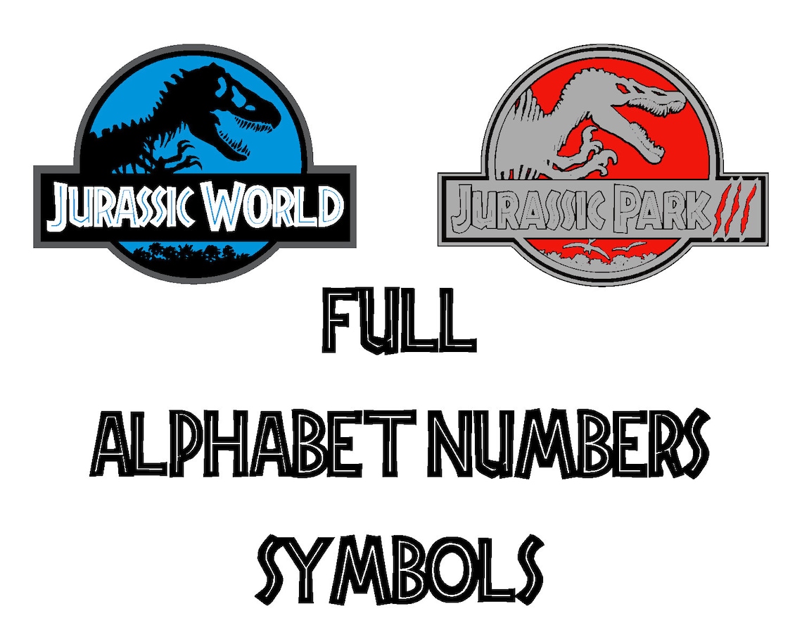 jurassic world font svg jurassic park letters alphabet svg etsy