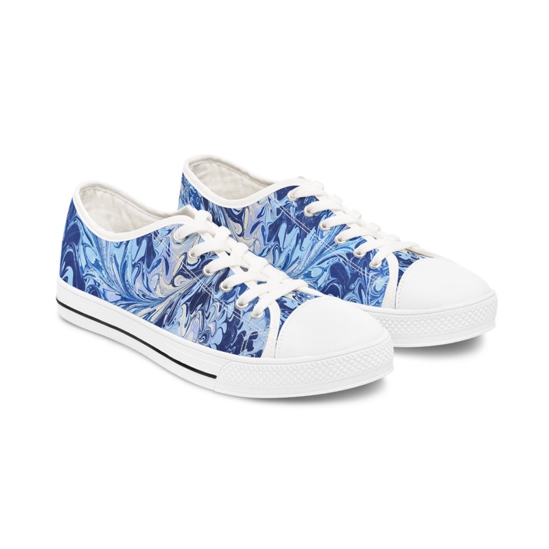 Blue Liquid Marble Women's Sneakers