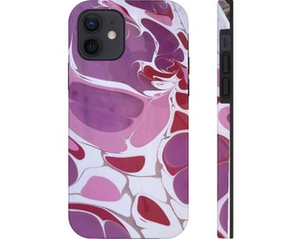 Purple Pink Red Marbled Phone Case, Case Mate Tough Phone Cases, Unique Phone Case