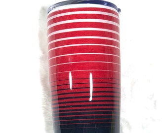 4th of July Custom Tumbler, Patriotic Tumbler, 20 oz. Tumbler, Thread Art Tumbler, Travel Cup