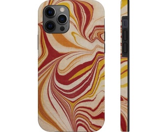 Marbled Phone Case Red Yellow White Marbled Phone Cover Unique Phone Case