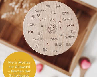 Regalo de despedida personalizado: un tarro de almacenamiento con nombre, para una clase escolar: un regalo de despedida personalizado como agradecimiento a los maestros.