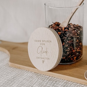 Vorratsglas SPRUCH 1.0, Geschenkidee Geburtstag, Geldgeschenk Gutschein, Kleinigkeit Geschenk Freundin, Aufbewahrung Vorratsdose, Glück