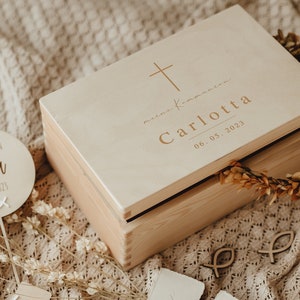 Regalo comunion, caja recuerdo bautismo, caja recuerdo comunion | caja comunion madera personalizada | Confirmación, regalo de bautismo.