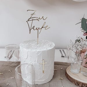 Taarttopper voor doop voor taarten, tafeldecoratie van acryl, doopdecoratie duurzaam & herbruikbaar, taarttopper voor communie, kruisgeschenk