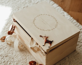 Personaliserte Holzkiste | Kiste Hochzeit | TWINKLE | Geschenk Geburt, Holzbox – Weihnachtszeit | Aufbewahrung | Kindheitserinnerungen