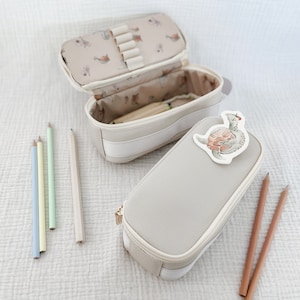 Pencil case light blue, patches, case, pencil case, pens, pencil case, gifts boy, school child, pencil case, pencil case boy girl
