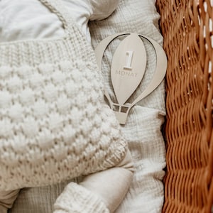 Jalons Montgolfière Nouveau-né | interchangeables | jalon individuel fixé | Cartes jalons | La première année de bébé | naissance