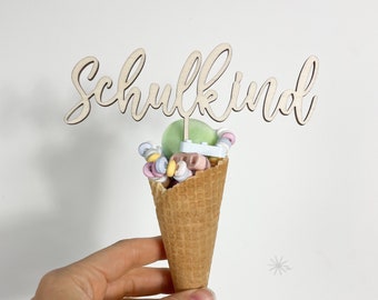 Caketopper „Schulkind“ | Tortestecker | Kuchen | Schule | ABC | Einschulung | Geschenk | Liebe | Kuchendeko | backen | Topping | Tortenliebe