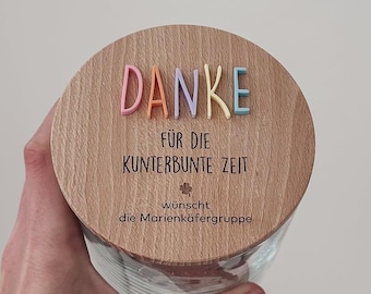 Barattolo portaoggetti personalizzato, regalo di addio, regalo per insegnanti, regalo per educatori, diploma di scuola materna, momento colorato