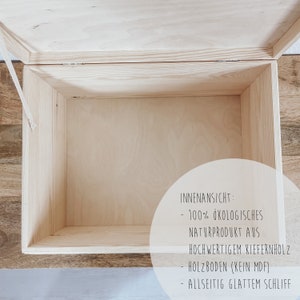 3D Erinnerungskiste Holzkiste personalisiert Blätterkranz personalisierte Erinnerungsbox Aufbewahrung Holzkiste Baby Bild 9