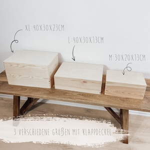 Personalisierte Holzkiste SCHLEIERKRAUT Holzbox Hochzeit Erinnerungskisten Holz Blumenkranz Erinnerungsbox Geburtsgeschenk Baby Bild 5