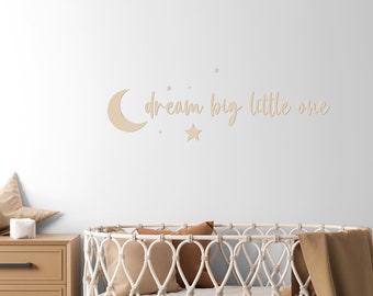 Schriftzug aus Holz - dream big little one- XXL Spruch | 3D Schriftzug | Wandschriftzüge | Kinderzimmer | Babyzimmer Wanddeko