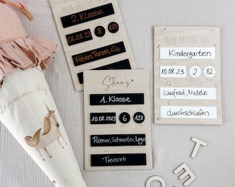 Mein erster Tag Tafel Wiederbeschreibbar – Schulkind Schulanfang | Erinnerung an die Schulzeit | Schulanfang | Meilensteine