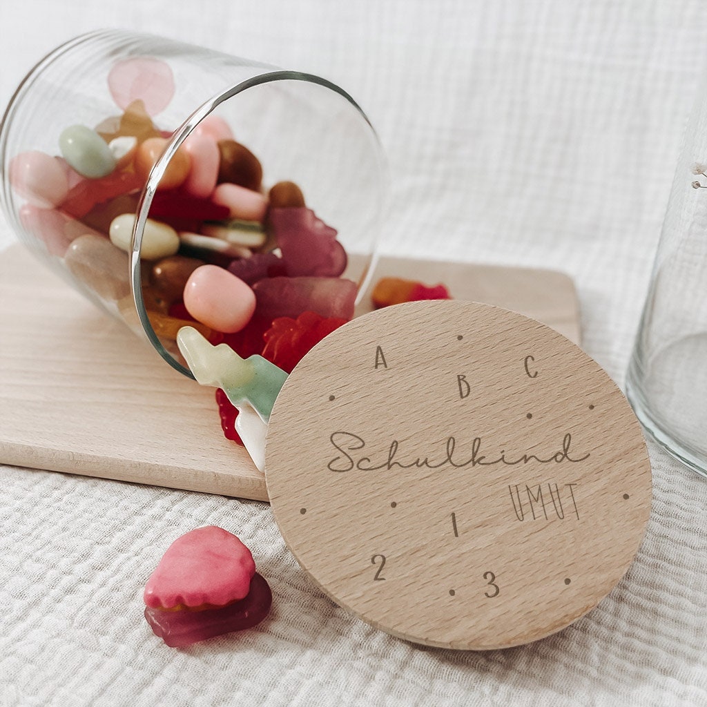 Personalized storage jar, school enrollment gift, gift boy, gift girl, cash gift, school start gift, school child gift