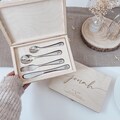 Children's cutlery with engraving, baptism, personalized children's cutlery, children's tableware, cutlery set for children, birth gift, picnic cutlery, wooden box