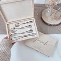 Children's cutlery with engraving, baptism, personalized children's cutlery, children's tableware, cutlery set for children, birth gift, picnic cutlery, wooden box
