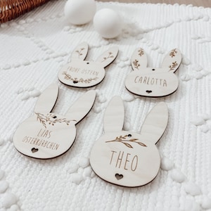 personalisierter Anhänger Osterhase, Osteranhänger Namensschild, Geschenk personalisiert, Holzanhänger, Ostergeschenk