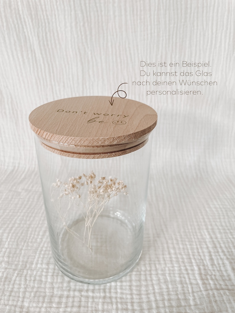 Vorratsglas, Wunschtext, Glas personalisiert, Hochzeitsgeschenk, Geschenk Freundin, Geldgeschenk, Geschenk Brautpaar, Abschiedsgeschenk Bild 2