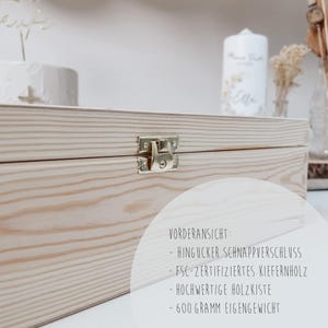 Caja de madera personalizada para velas de bautizo, caja de regalo con grabado, ideal como caja para velas, regalo para bautizo, confirmación, comunión o cápsula del tiempo. imagen 7