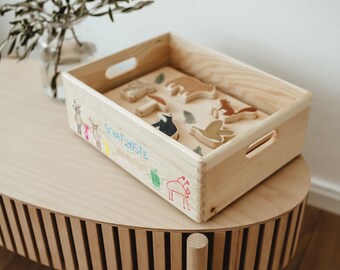 Wooden box B-stock for self-design, toy box, book box or Advent box, blank storage box, DIY wooden box, gift birth
