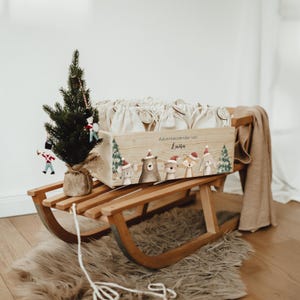 Set Di 24 Scatole Dell'Avvento Rustiche Da Riempire, 10x10x10 Cm, Con Adesivi Natalizi Chic E Colorati Per Calendario Fai Da Te - 5