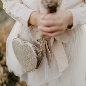 Kinder Handtasche Glitzer Herz, Kinderhandtasche festlich, Geburtstagsoutfit, Geburtstagsgeschenk Kinder, Glitzertasche Mädchen