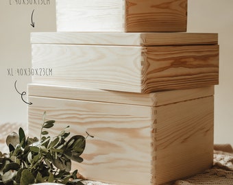 Caja de madera para guardar recuerdos con tapa abatible, grado B, caja de madera para personalizar, caja de recuerdos para bebé, regalo DIY para un recién nacido