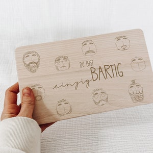 Cutting board Father&#39;s Day, beard, PERSONALIZED, wooden board dad, Father&#39;s Day gift, breakfast board personalized, board, gift dad