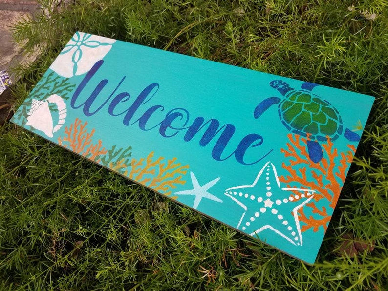 Save the Turtles Coastal theme Teacher's Name Sign Help image 0